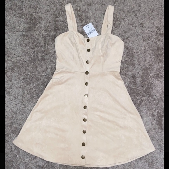 Faux Suede Button-Front Dress, size S - Picture 2 of 3